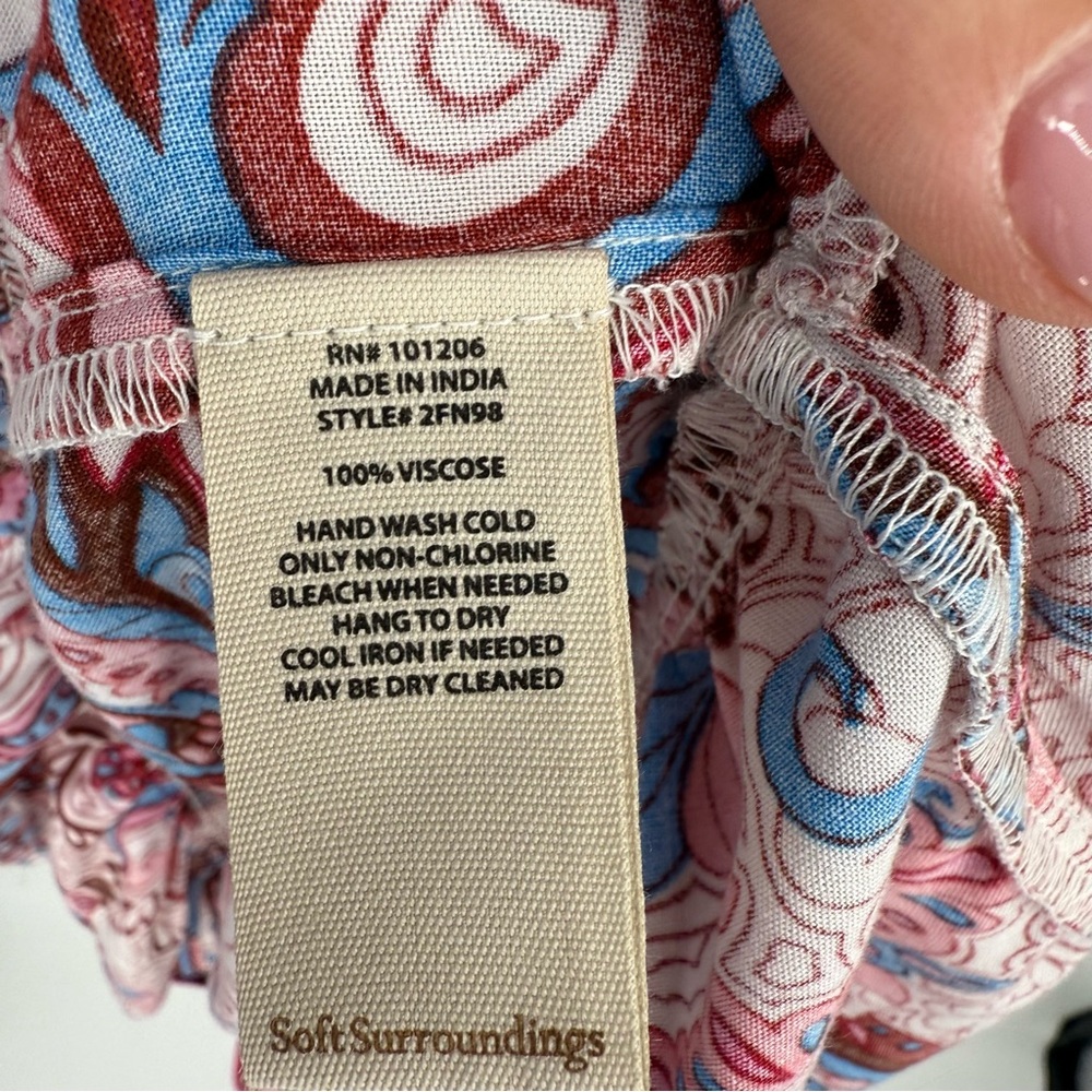 Soft Surroundings Kara Maxi Dress Short Sleeve Tiered Framboise Paisley, Medium - Picture 13 of 15